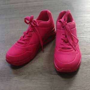 Skechers Hot Pink UNO Night Shade Memory Foam air cooled Sneakers SZ 7.5